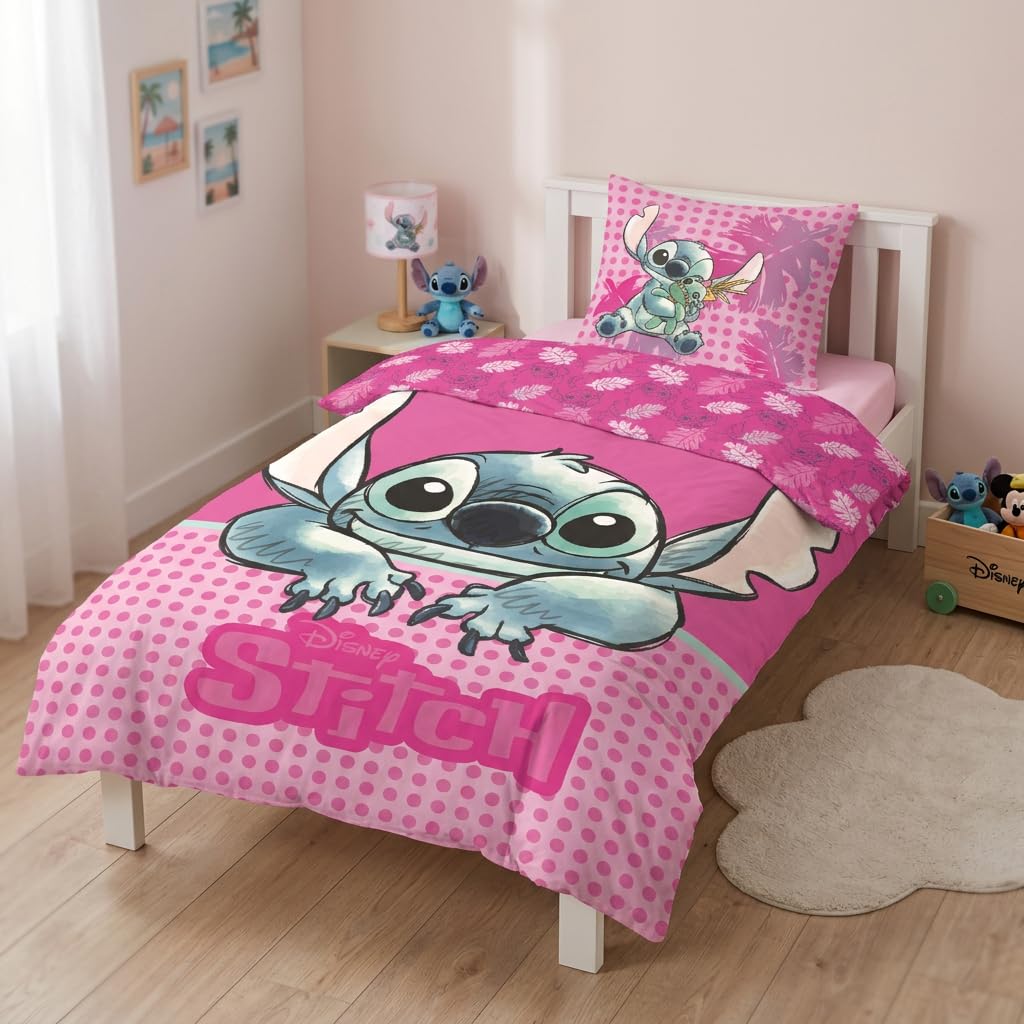 Lilo & Stitch Bettbezug - 2 -teilig, Bettbezug 135X200 cm + Kissenbezug 80 x 80 cm