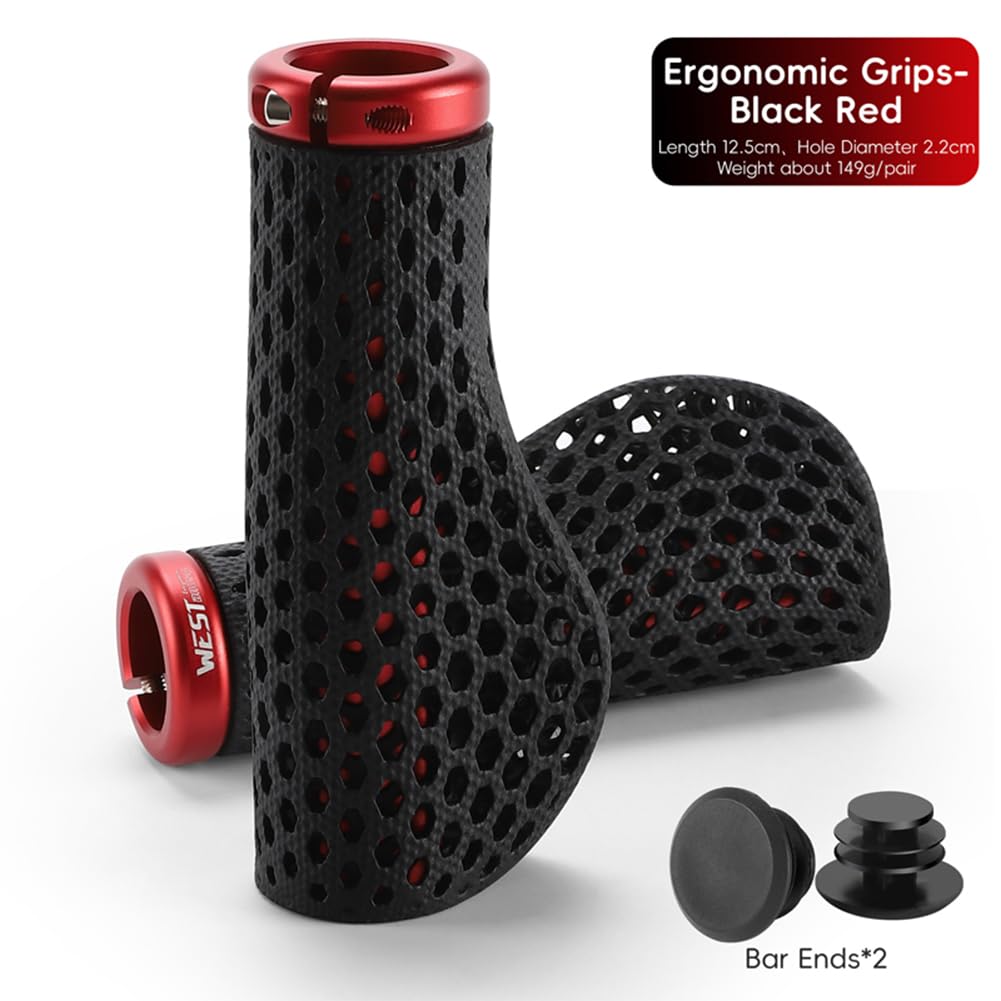 Manopole per manubrio della bicicletta 3D stampato MTB antiurto ergonomiche antiscivolo per mountain bike e altro ancora