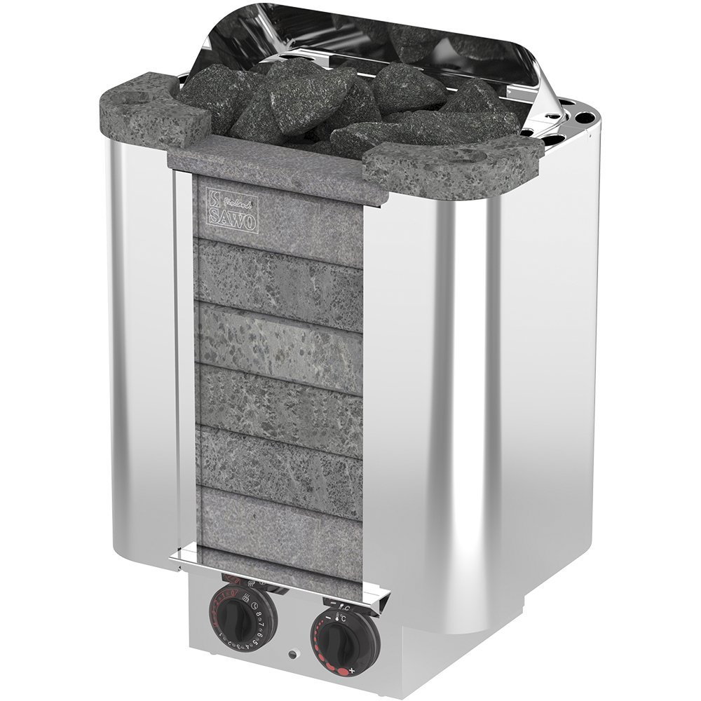SAWO CUMULUS 9,0 kW Elektrische Saunaofen mit integrierter Steuerung NB-Modell Edelstahlgehäuse Speckstein
