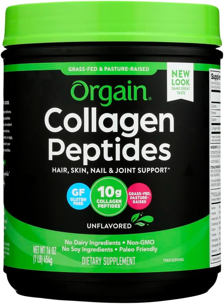 Grass Fed, Pasture Raised Collagen Peptides Powder Unflavored, 16 oz