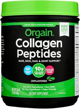 Grass Fed, Pasture Raised Collagen Peptides Powder Unflavored, 16 oz