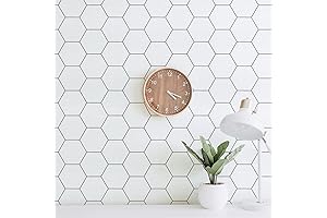 Peel and Stick White Hexagon Wallpaper - Removable Grey and White Trellis Wallpaper