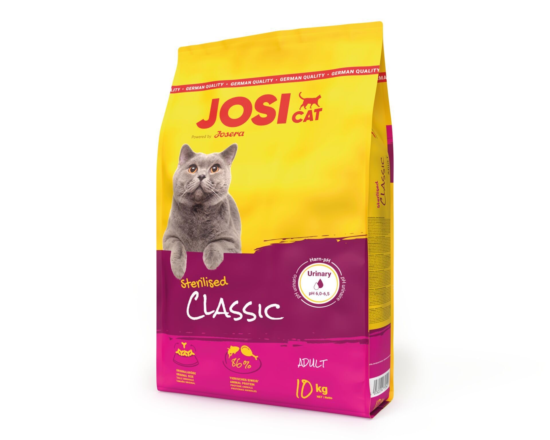 JosiCat Sterilised Classic (1 x 10 kg) | Pienso completo para gatos adultos castrados | impulsado por josera |1 unidad