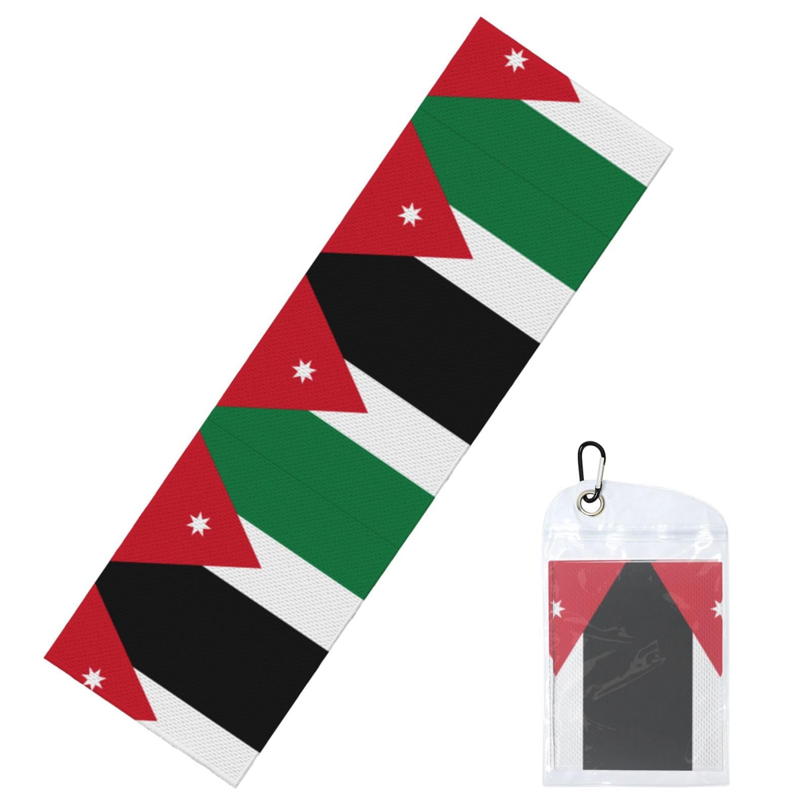 DUYIOKH Jordanian flag Print Cooling Towel, Portable Towel for Gym Workout Golf Beach World Cup Sports Hot Weather