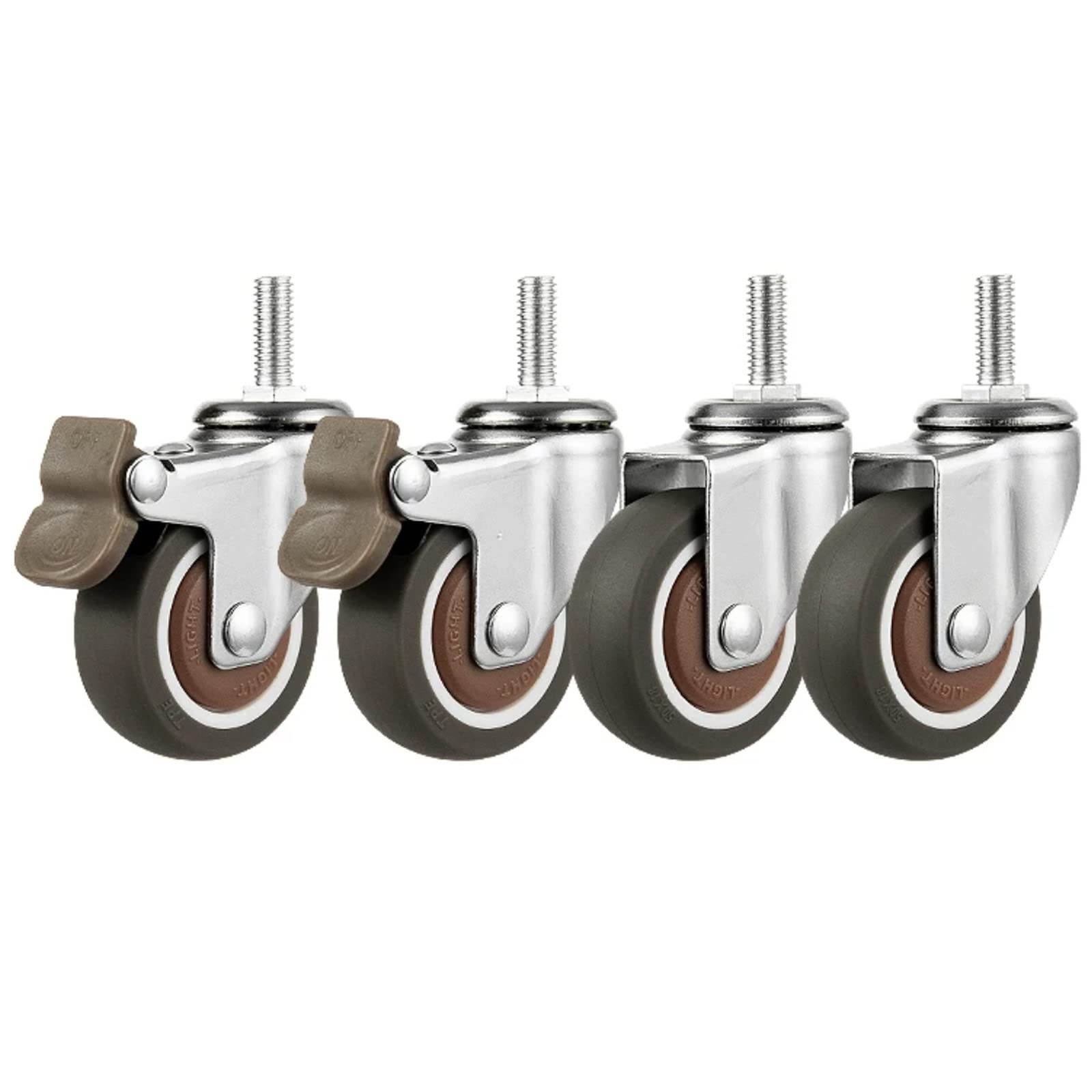 Zguouzantye Brake+Universal 4 Heavy Duty Caster Wheels For Trolley 50Mm