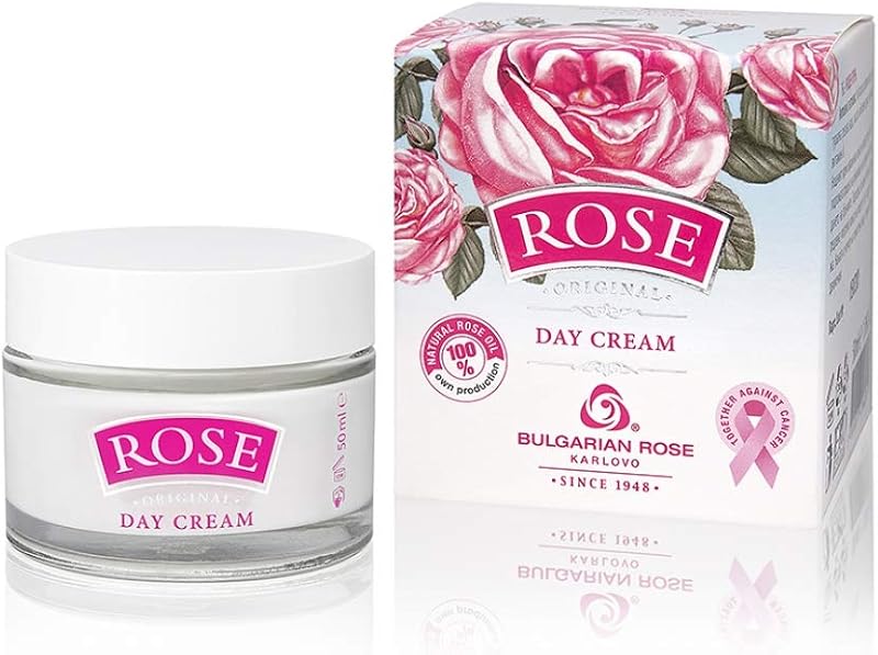 Creme facial diurno BULGARIAN ROSE KARLOVO com óleo de rosa e água de rosas