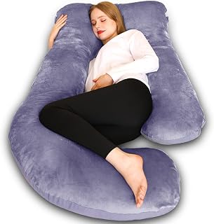 ChillingHome U-Shaped Full Body Pregnancy Pillow 58 Inch - Maternity Support for Sleeping, Removable Washable Cover