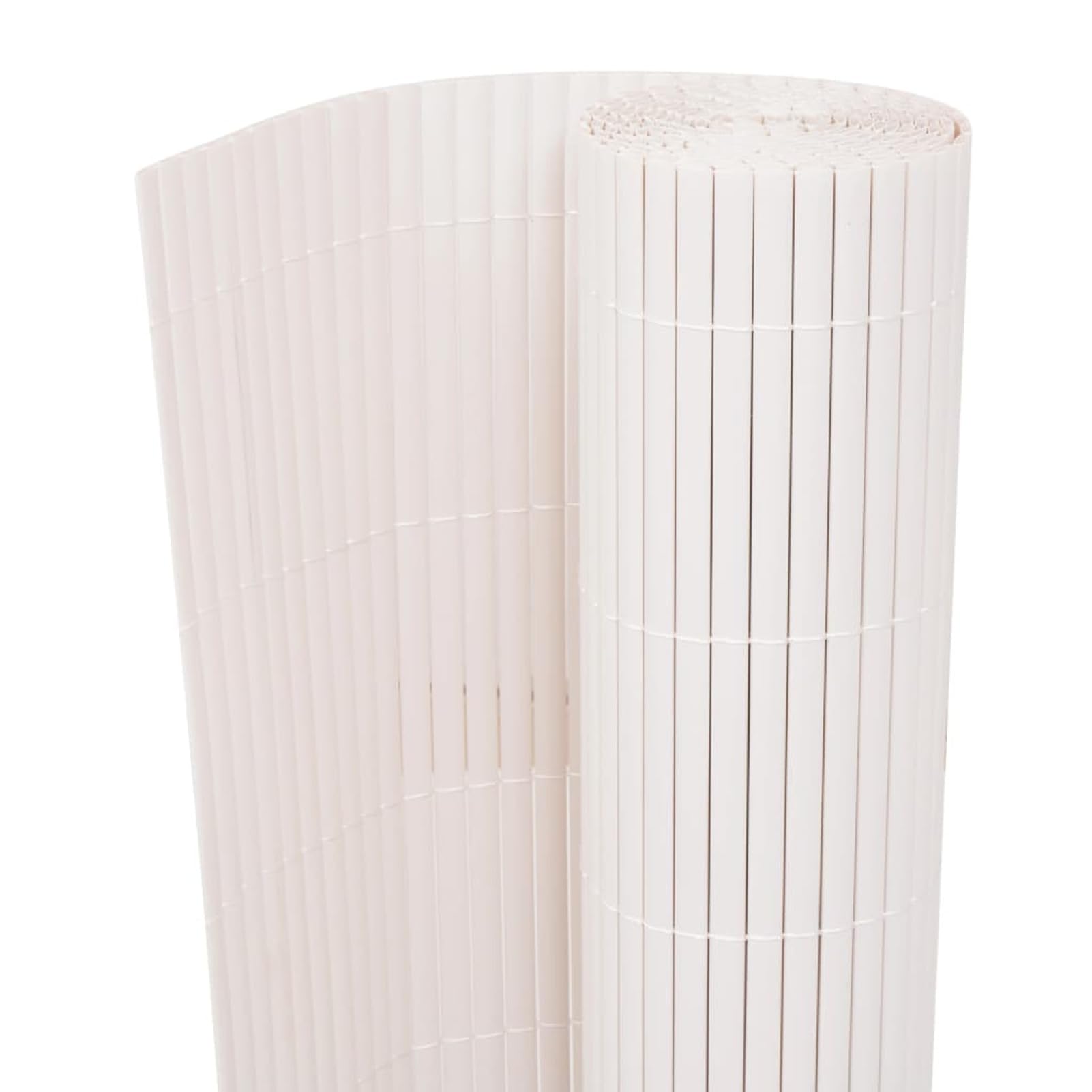 Valla de jardín de doble cara, 90 x 500 cm, color blanco - Cañizo para valla de balcón
