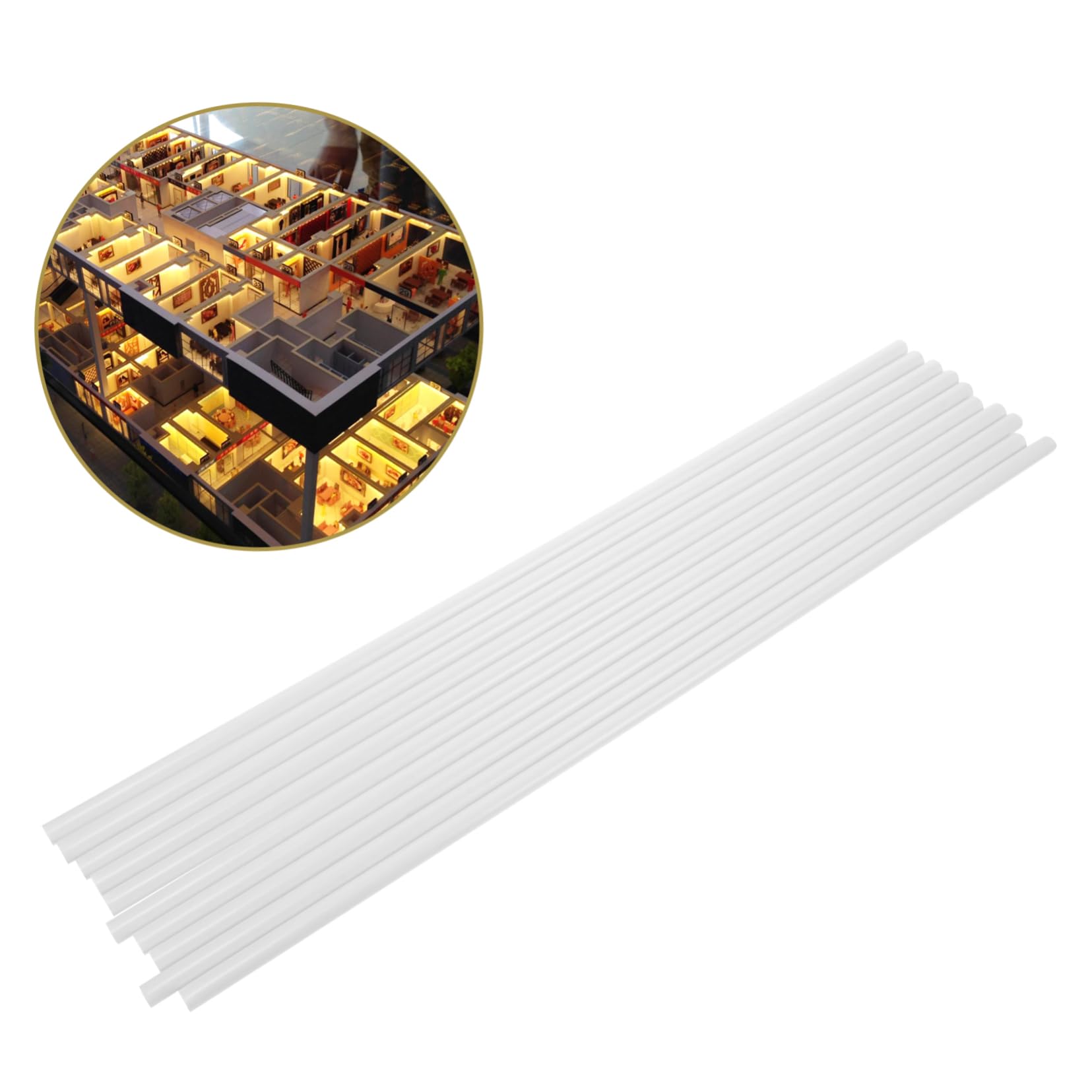 HAPINARY 10pcs Round Tubing Abs Square Tube for DIY Projects Table Tube Material Craft Tubing