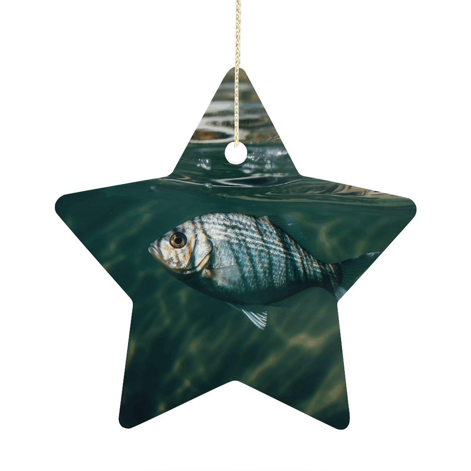 Fodpand Women's Style Fish In Water Ornament With String, Keepsake Hanging Decorations,Ceramic Ornaments For Men Indoor Home Holiday Party Gifts
