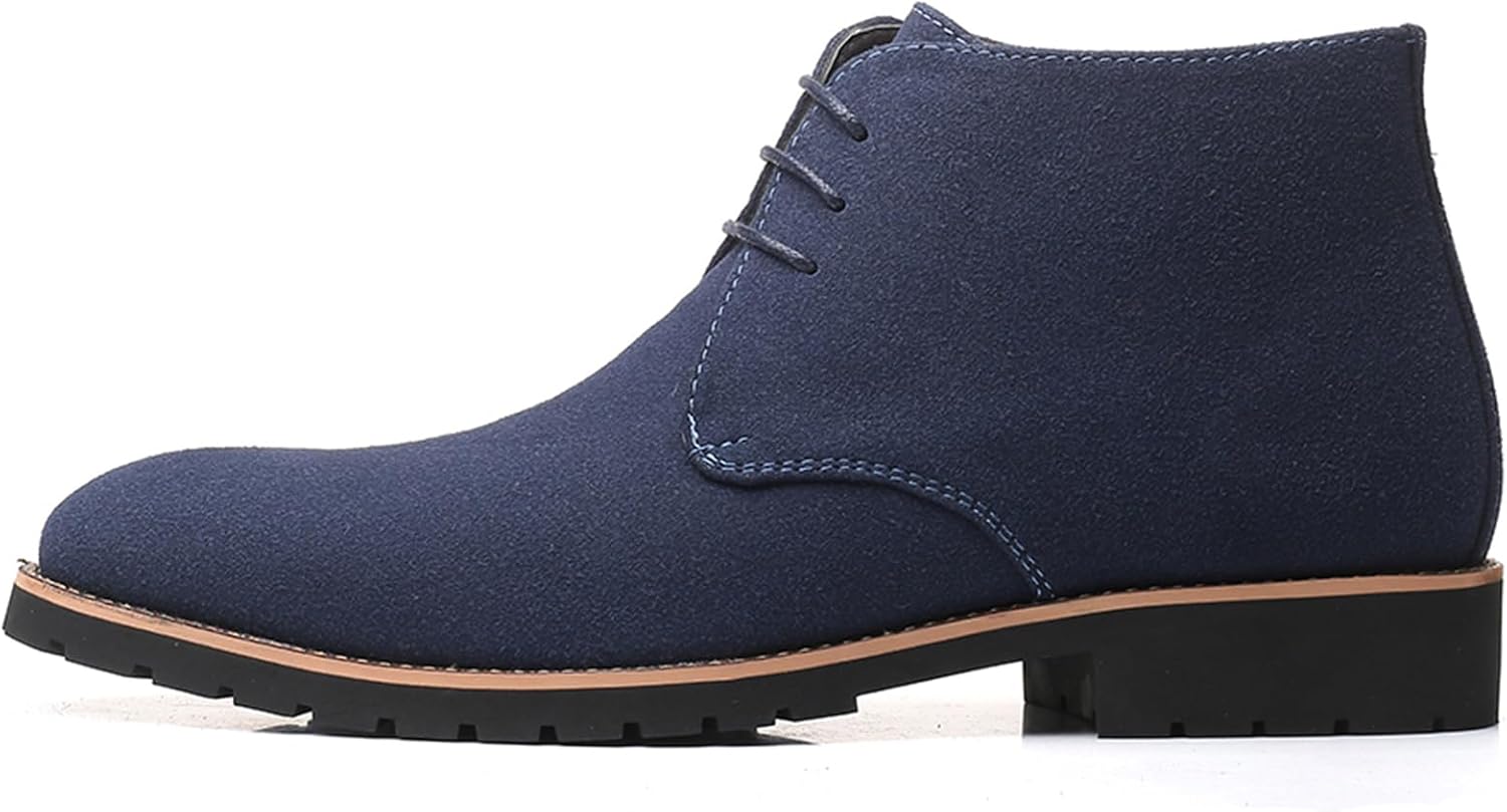WUIWUIYU Men's Chukka Boots Lace-up Desert Ankle Boots Classic Causal Dress Fashion Boots
