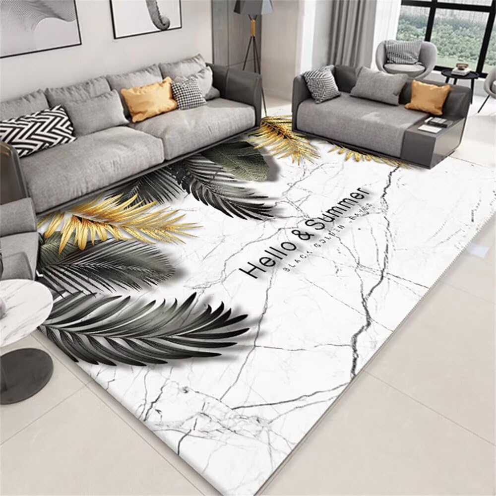 Tapetti Moderni Soggiorno Divano Corridoio Antiscivolo Decorazione Classico Bianco Nero Tappetino Antivibrazioni Grigio Tappeti Per Neonati 100X160CM