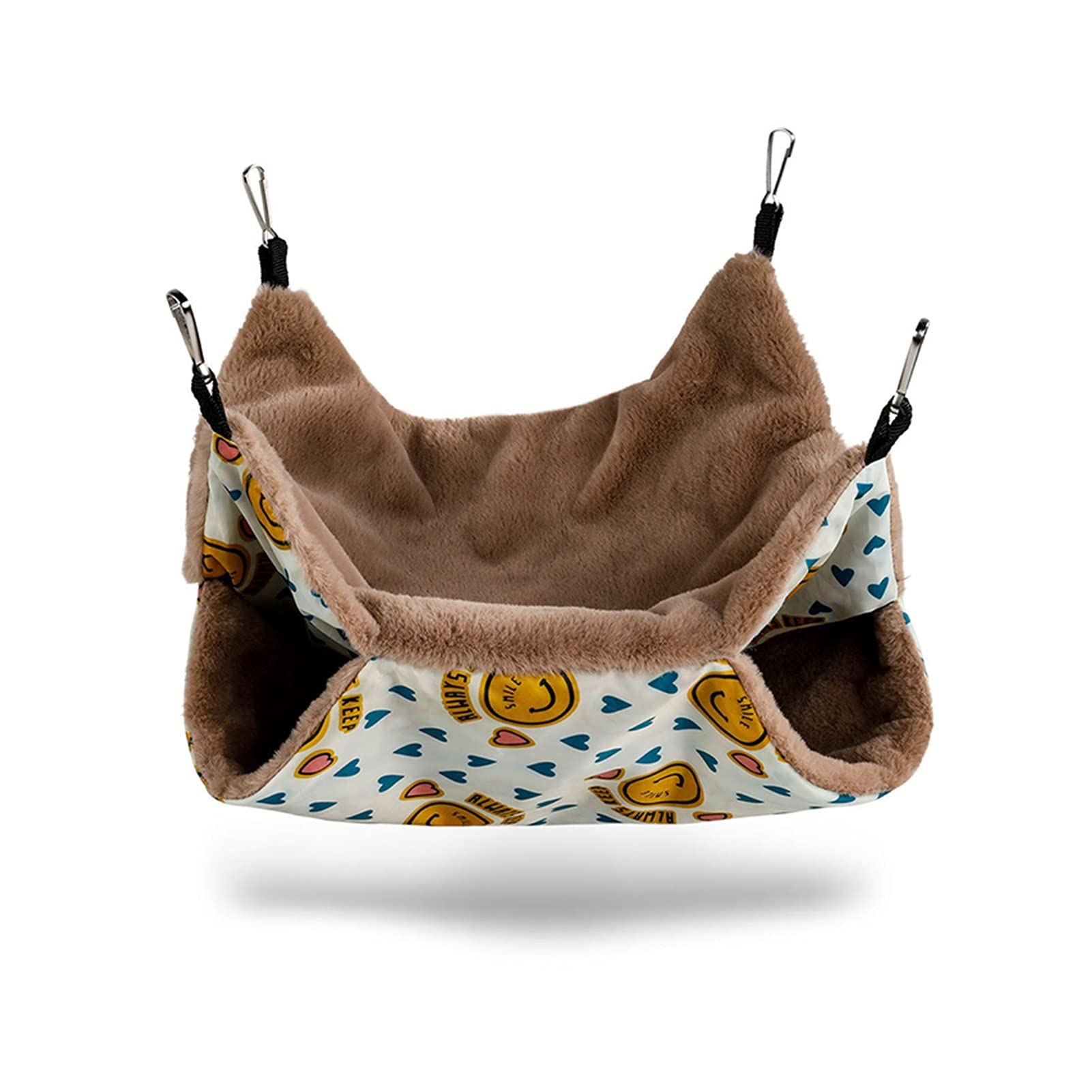 xuejuanshop Pet Hammock Pet Products Cage for Hamster Hammocks for Rats Guinea Pigs Sleeping Bed Hamster House Accessories Double Thermal Sleeping Bag Cage (Color : Brown, Size : M 20X20CM)