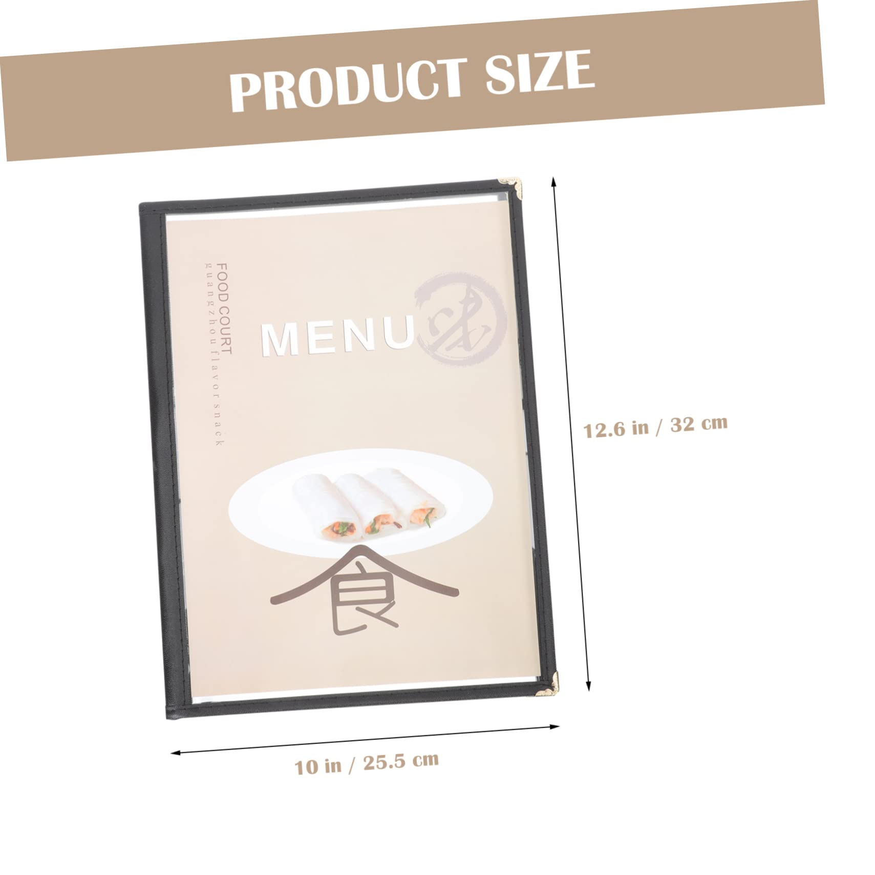 MUCKLILY Hotel Menu Cover A4 Recipe Book Protector Portable PVC Menu Folder Protective Cover for Restaurant