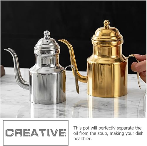 Miniatura 6 de Luxshiny Botella dispensadora de aceite de oliva, dispensador de aceite de acero inoxidable de 18 onzas, lata de almacenamiento de aceite de oliva,