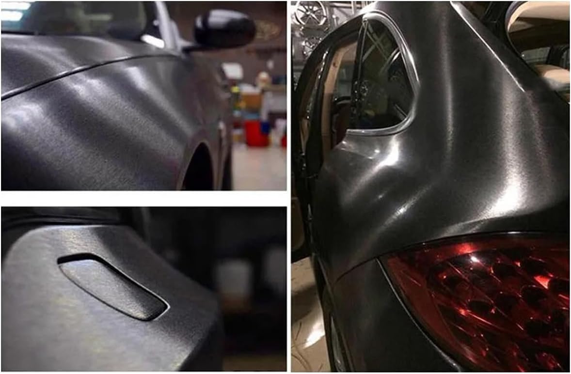 Brushed Aluminum Vinyl Wrap 19.6in x 5ft Metallic Car Sticker DIY Decal Sheet Film Auto Wrap for Car Vehicle Motorcycle, Black
