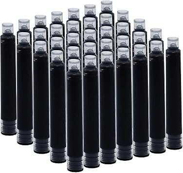 35 PCS Ink Cartridges, 3.4 mm Bore Diameter Fountain Pen Calligraphy Pen Refill Ink Cartridges Refillable Fountain Pen Cartridges - Black