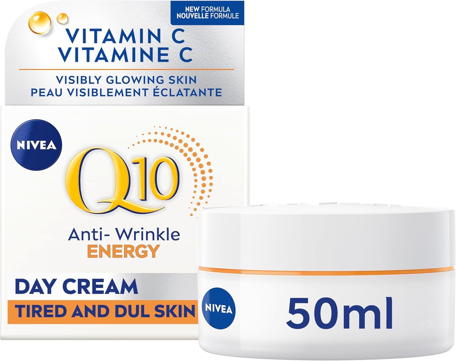NIVEA Q10 Energy Anti-Wrinkle Day Face Cream, Anti Wrinkle Firming