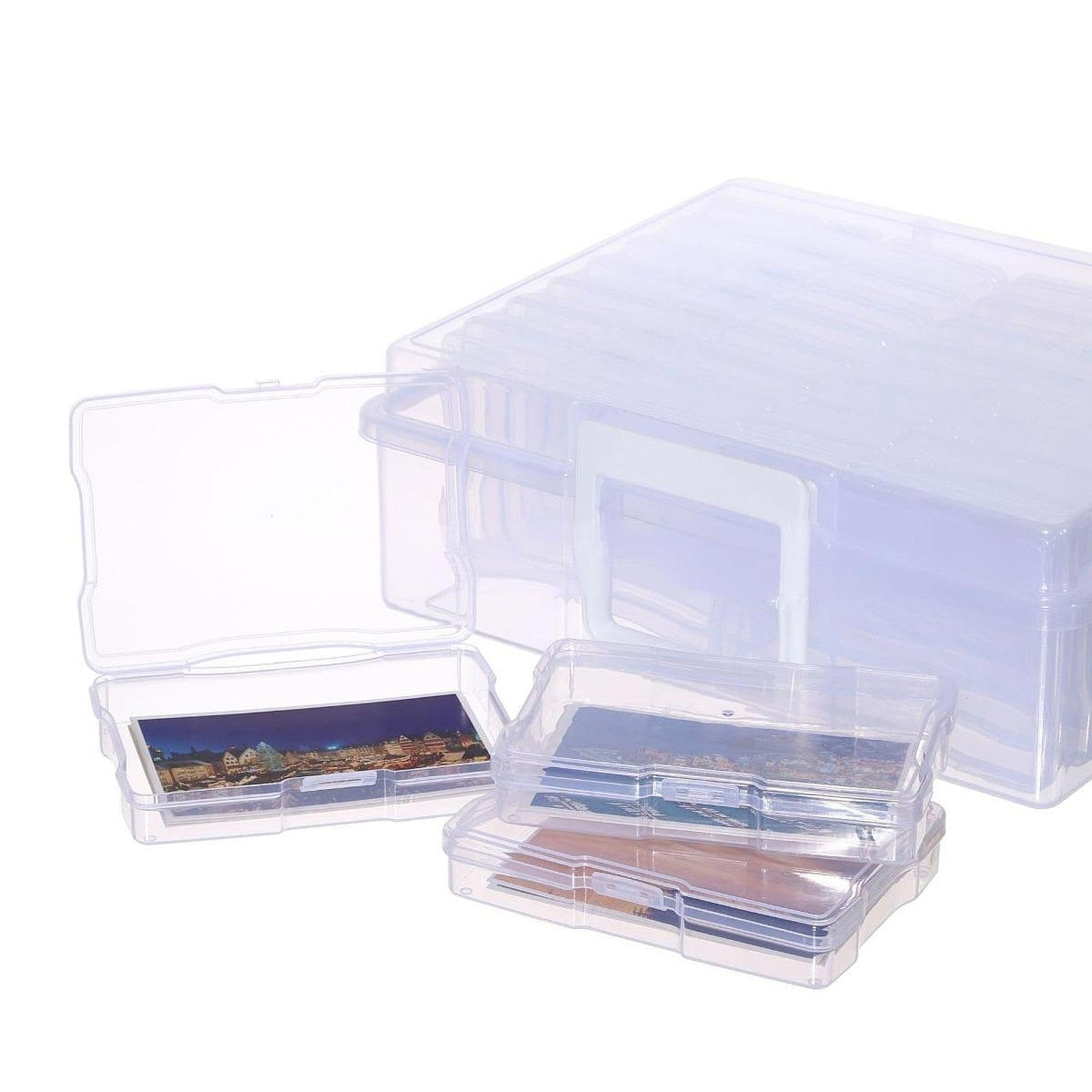 Divided Storage Case Boîte de Stockage Divisée Comprenant 18 Unités Internes Boîte à Cartes Organisateur Robuste En PP Transport Pratique Grâce à La P, Transparent