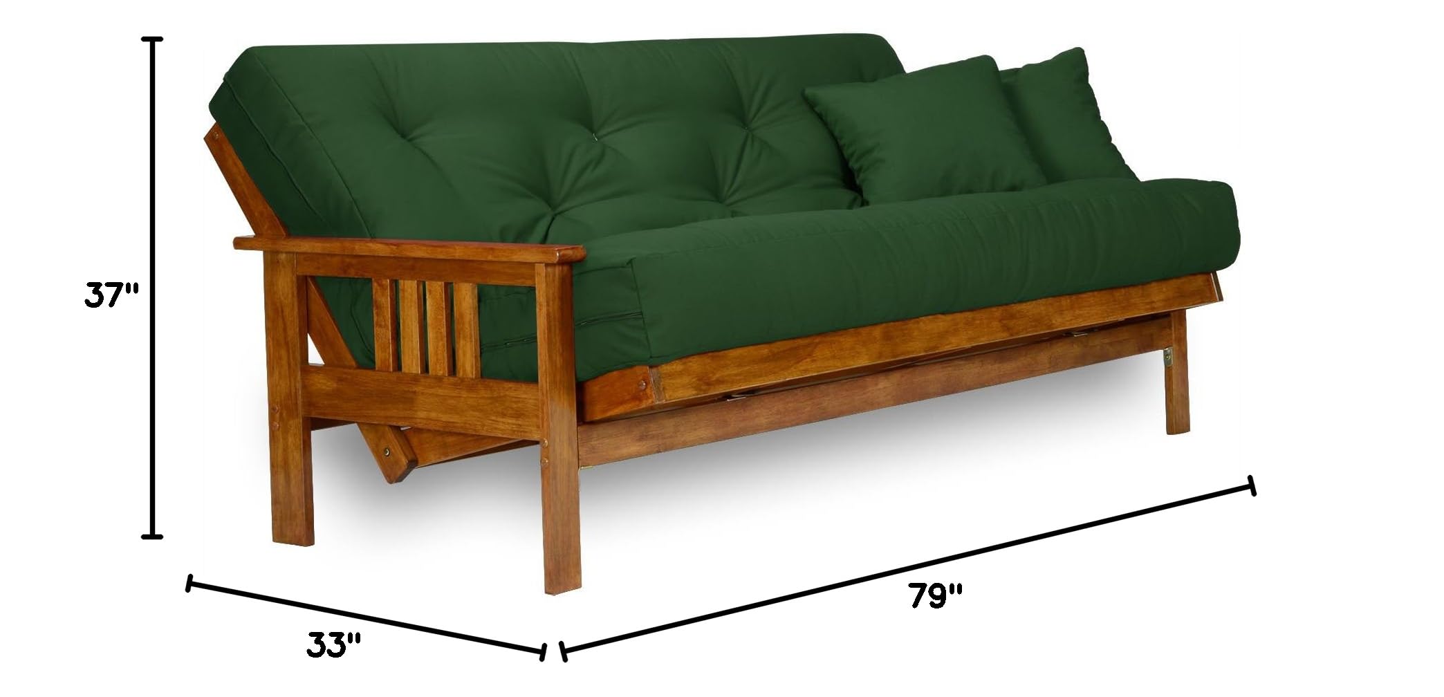 Stanford Futon Frame - Full Size, Solid Wood