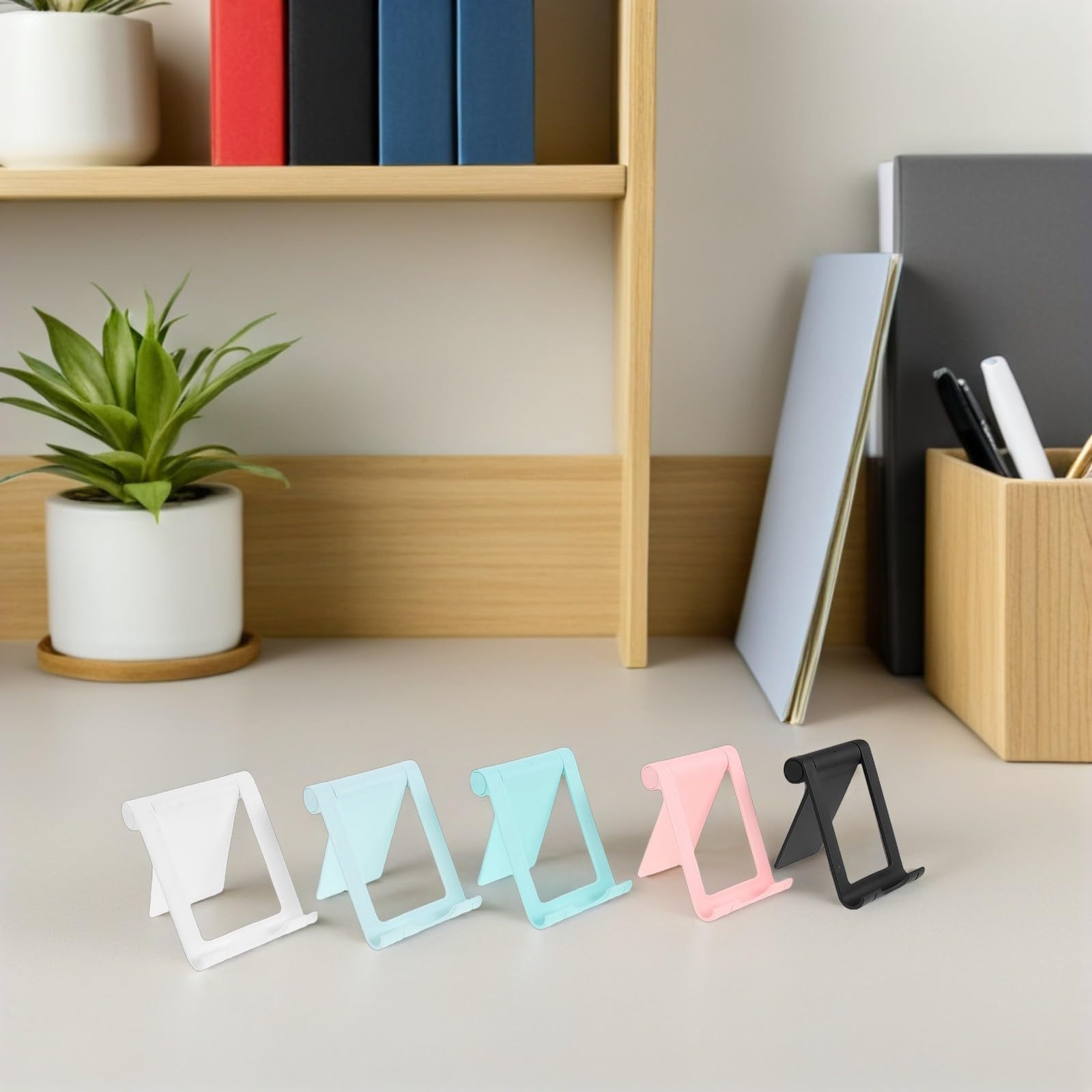 GALPADA Soporte Plegable para Móvil y Tablet de PP, Diseño Plegable, 40 Piezas para Escritorios y Oficina, Atril para Smartphones