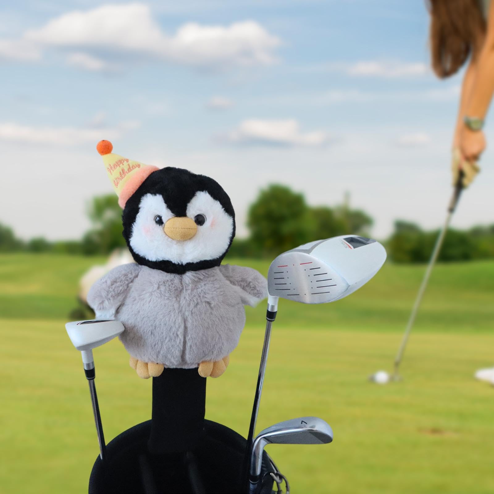 Pinguin-Golfschläger-Kopfbedeckung, Plüsch-Holz-Kopfschutz, Anti-Kratzschutz, Ausrüstung für Outdoor-Sport, Golfer, Geschenk
