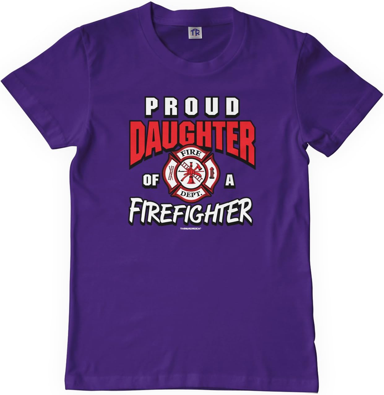 Threadrock Big Girls' Proud Daughter of a Firefighter Youth T-Shirt