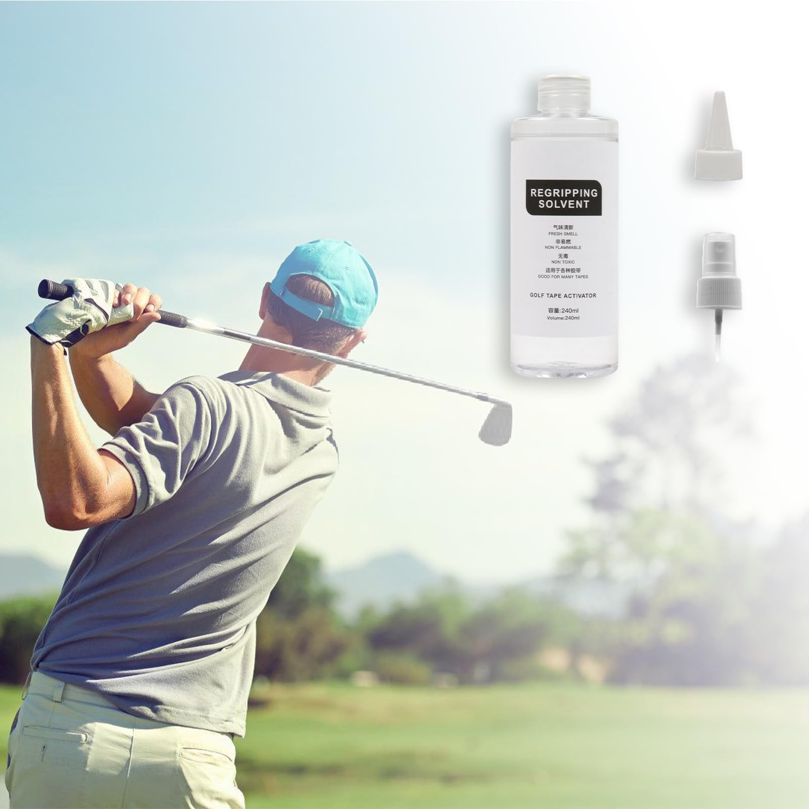 Advanced Golfs Club Grip Solvent Golfgriff-Ersatz-Kleber-Lösungsmittel für reibungslose Anwendung, Griff-Installationslösungsmittel