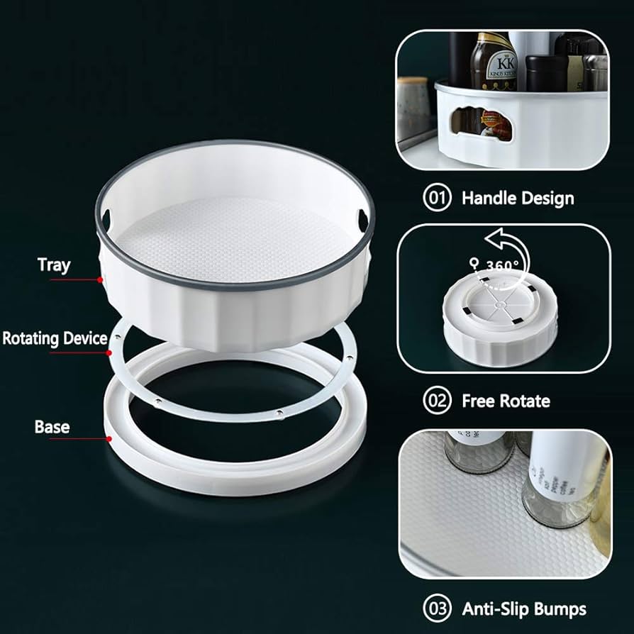 Organizador Giratorio Para Especias - Plato Giratorio De Plástico Para Muebles De Cocina