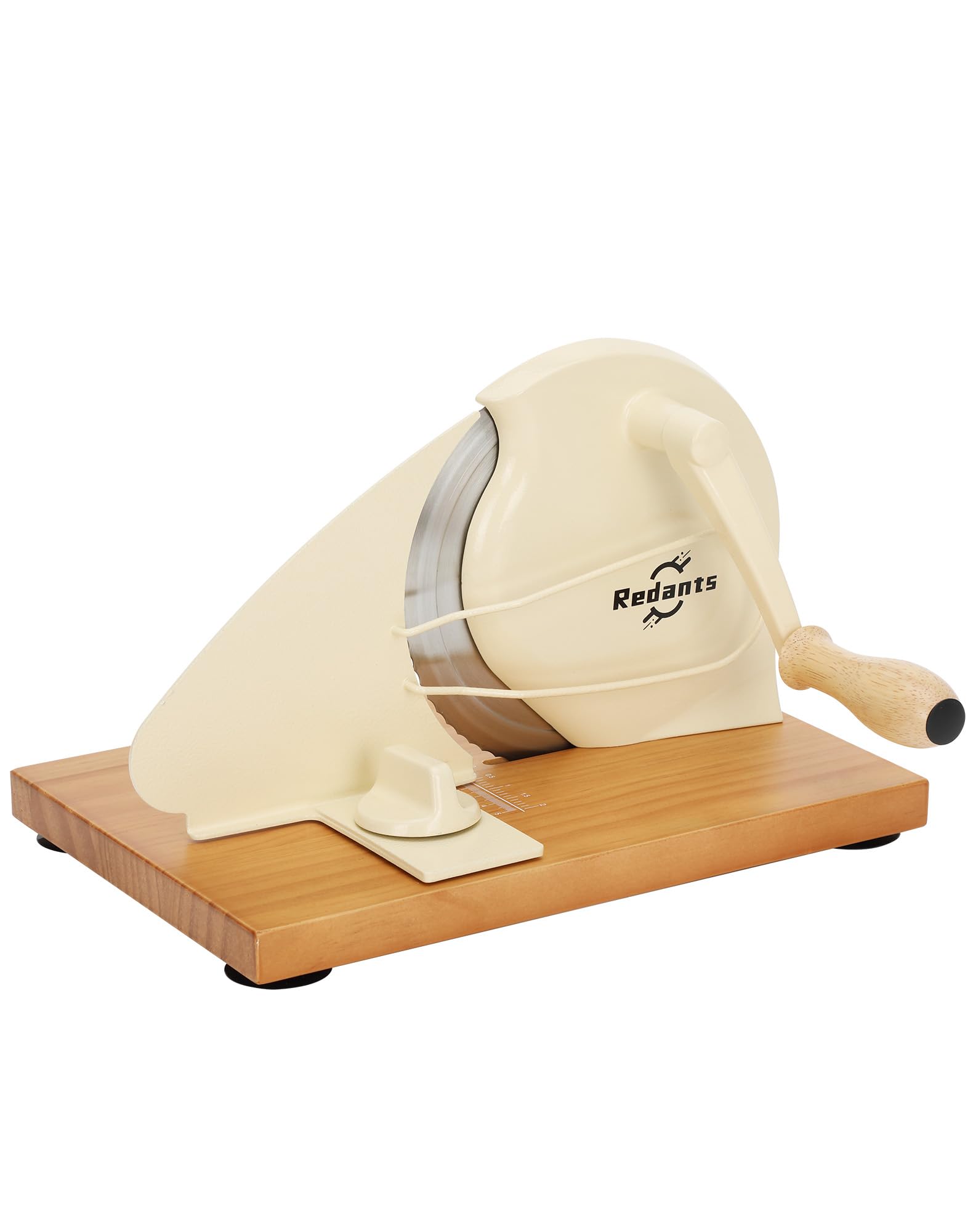 Redants Manual Bread Slicer for Homemade Sourdough Bread, Versatile Hand Crank Bread Slicer, Adjustable Thickness for Smooth Cutting, Food Grade Stainless Steel (Cream)