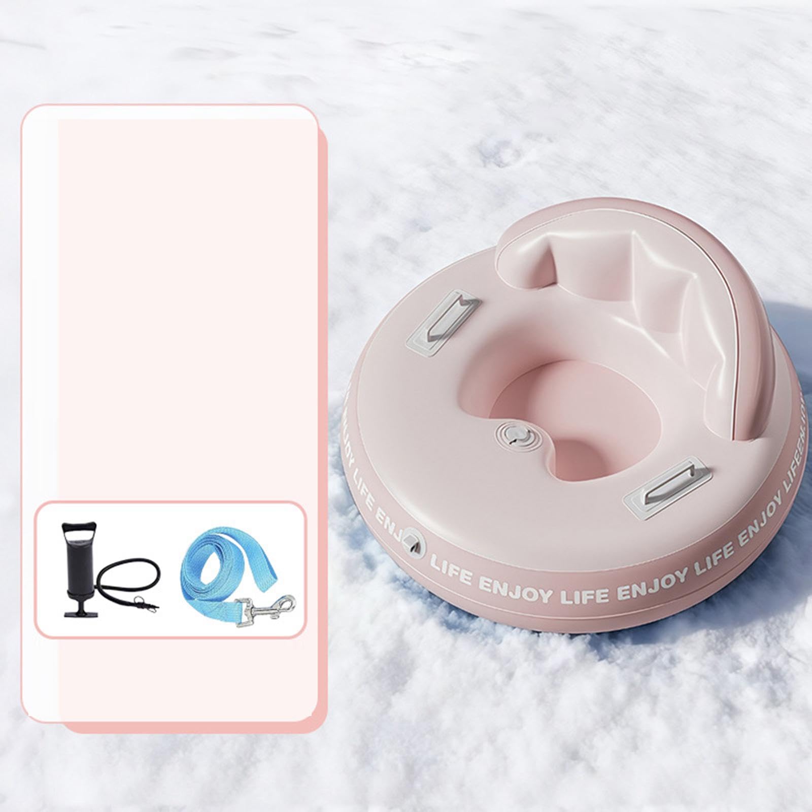 perfk Bouée Gonflable en PVC résistant au Froid avec poignées, idéale pour Les Jeux de Neige en Famille et Les activités Sportives de Plein air.