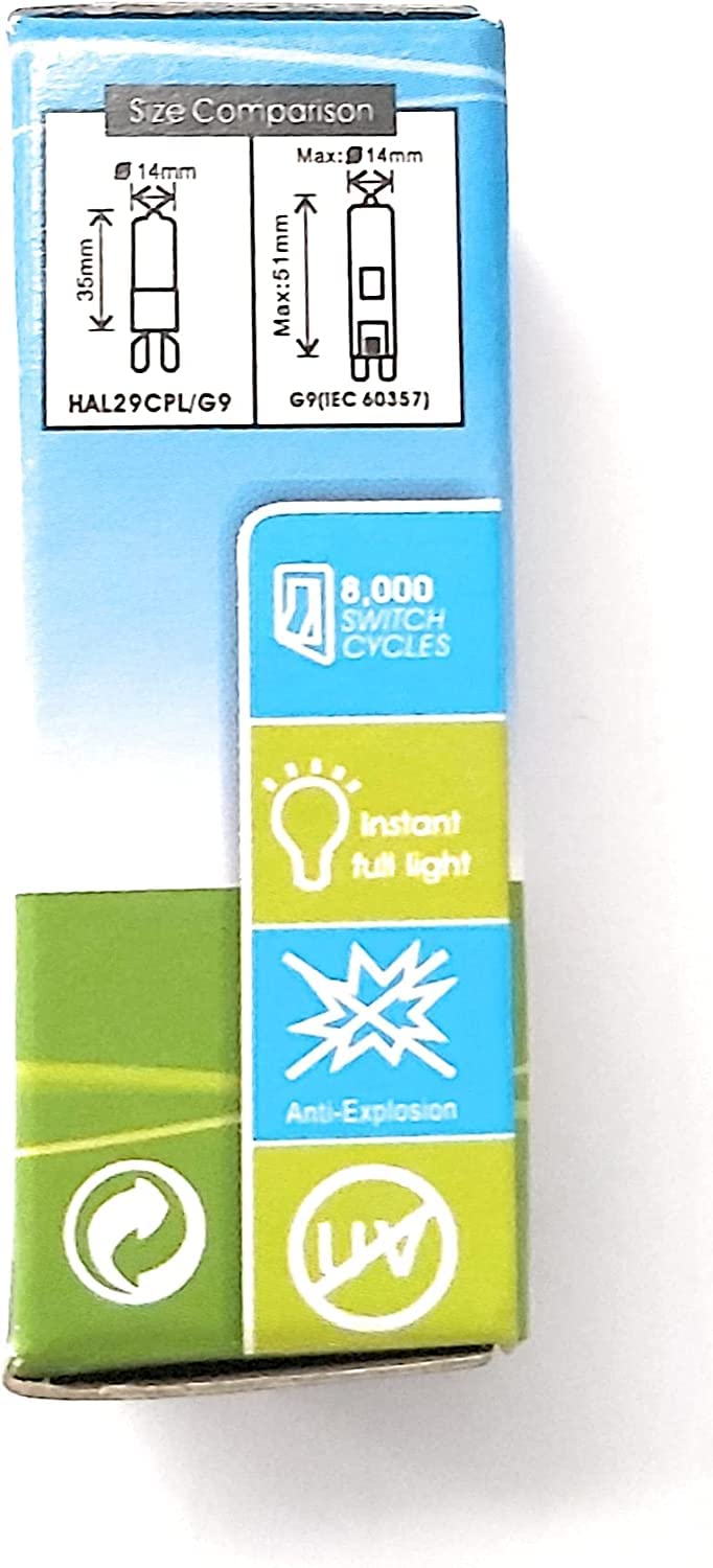 10 X G9 28w=40w E-LUX DIMMABLE ECO HALOGEN ENERGY SAVING Bulbs Capsule 240V 5050028027058 | UK