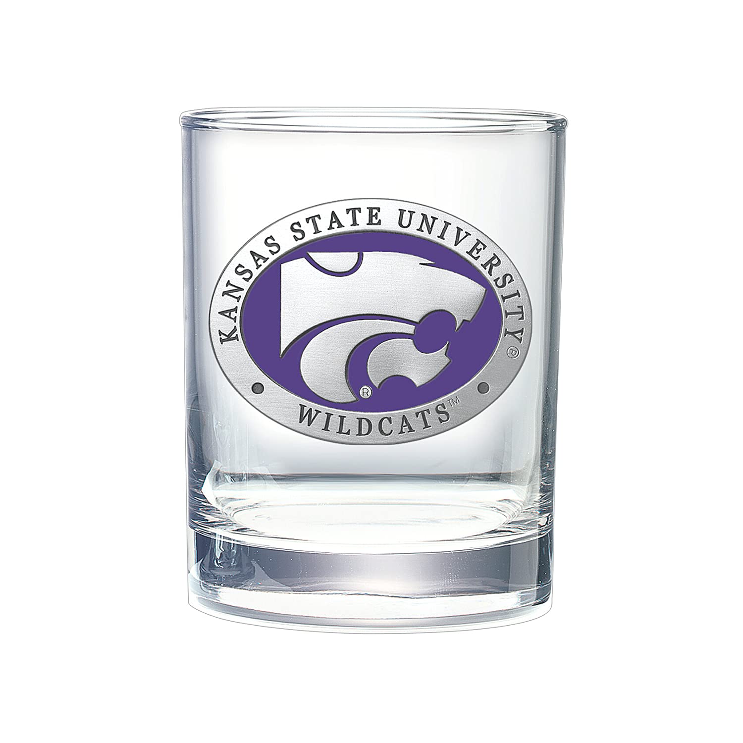 Heritage Pewter Kansas State University Wildcats Double Old Fashion | Double Rocks Glass 14 OZ for Liquor | Expertly Crafted Pewter Glass