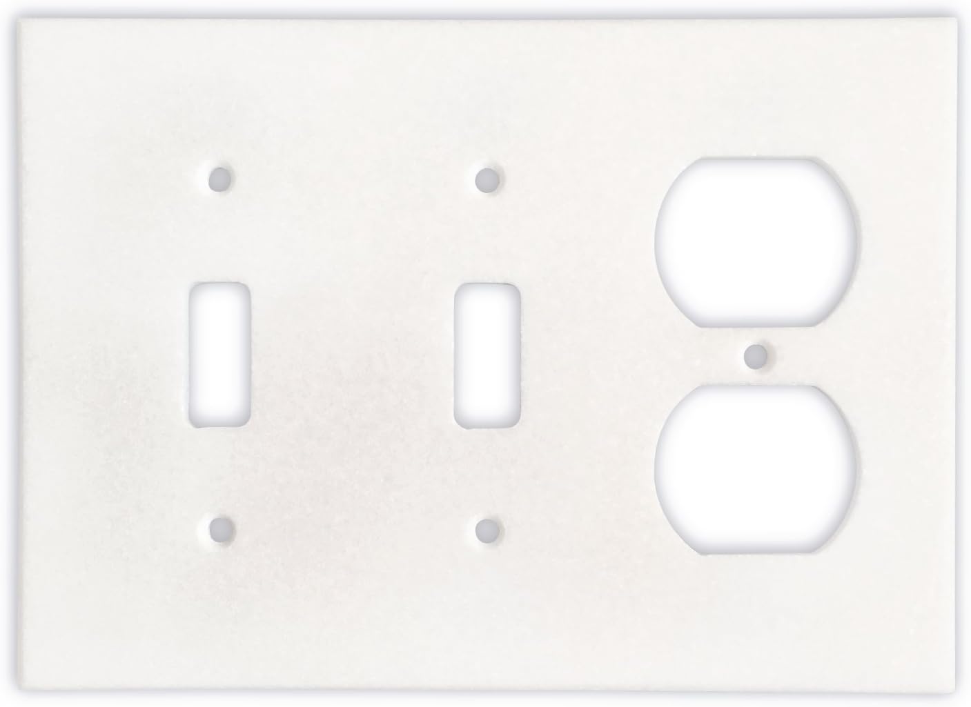 Greek Thassos White Marble Switch Plate Cover, Polished-2 Duplex