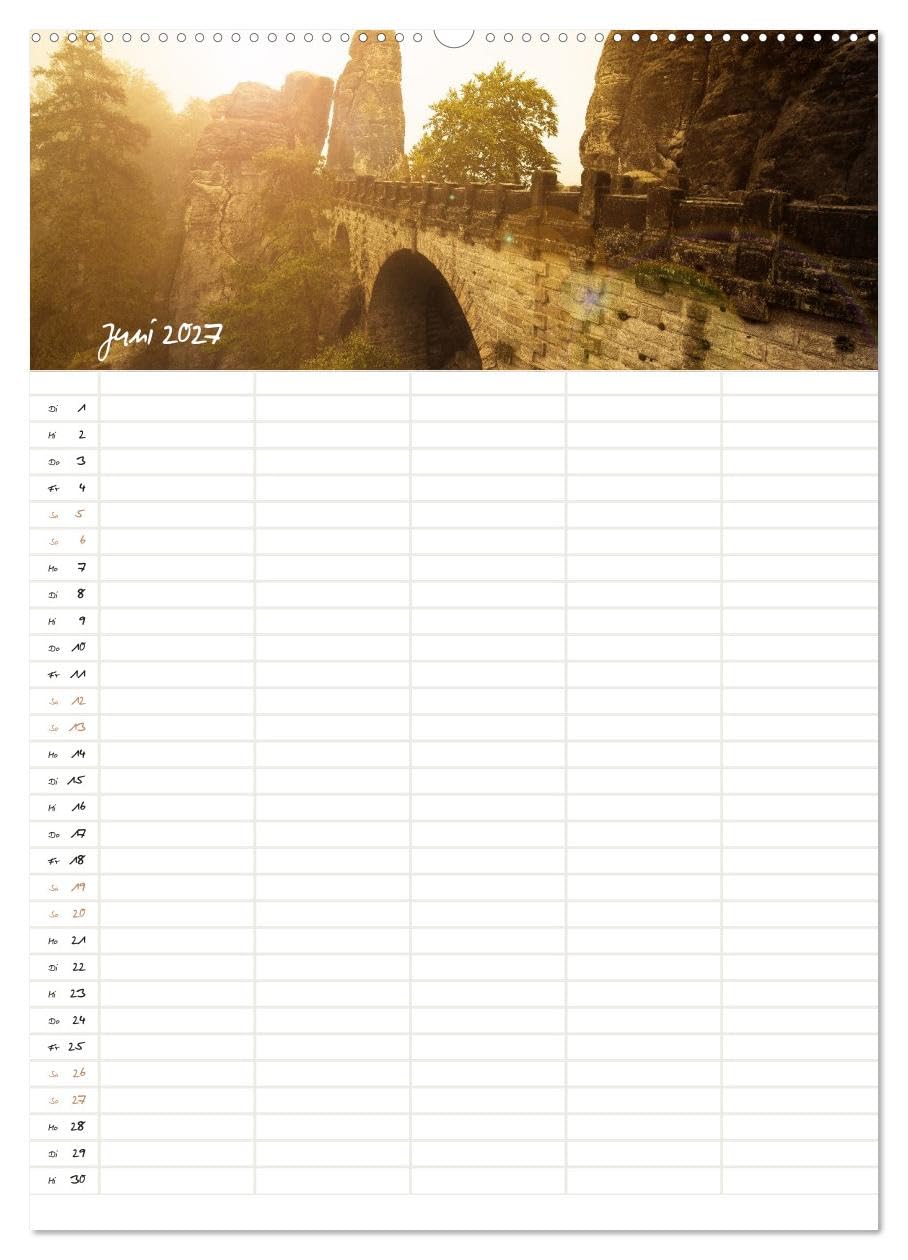 Familienkalender - Das Elbsandsteingebirge (Wandkalender 2027 DIN A2 hoch), CALVENDO Monatskalender: Entdecke die Sächsische & Böhmische Schweiz (CALVENDO Natur)