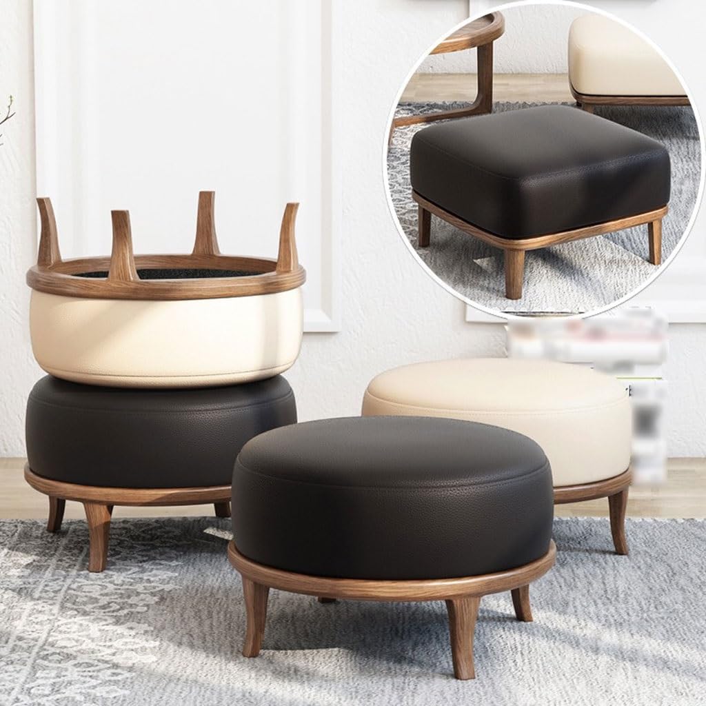 Foot Stool Round Shoe-Changing Stool, Nordic Door Stool, Living Room Sofa Stool, Suitable for Coffee Table, Bedroom, Farmhouse Entryway Bench