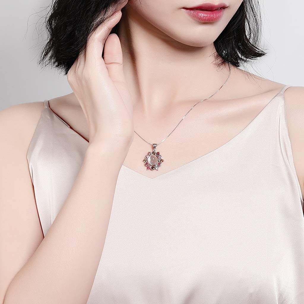 HJMMWT Collane per Donne e Ragazze Stella a Sei Punte Collana Bianca S Ciondolo in Pietra di Luna intarsiato con Collana Ciondolo Delicato Regalo Collane Girocollo per la casa