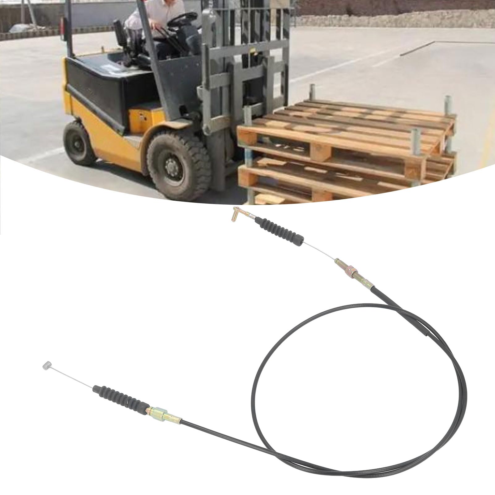NYSUZHOUJI Universal Throttle Cable, Alloy Steel Adjustable Manual Throttle Cable for Forklifts Construction Sites