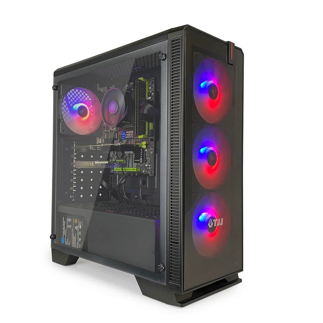 TJJ Halo Gaming PC Desktop Computer Intel i7 3.40GHz,16GB Ram,New 256GB SSD,Windows 10 Home,WiFi Rea