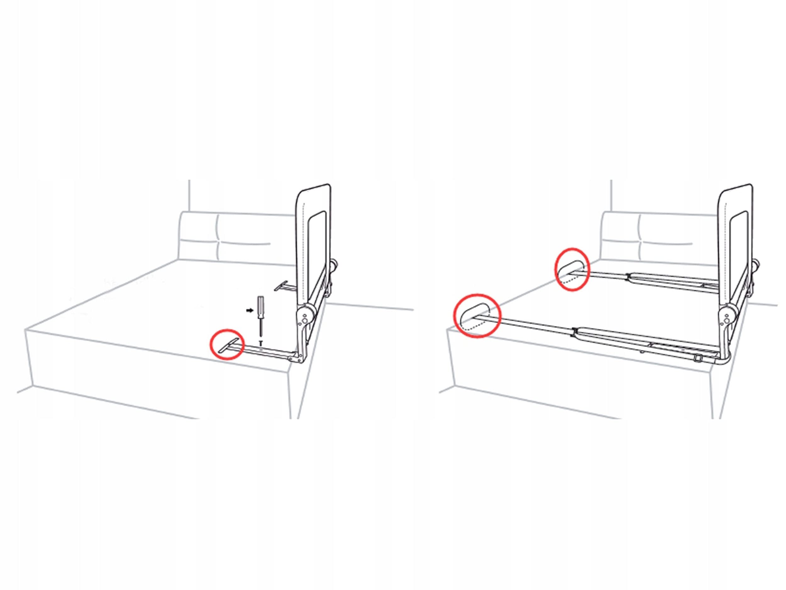 Nukido Barrera De Cama 180 x 35 x 42 cm Barandilla De Seguridad para Niños Plegable con Sistema De Bloqueo Cinturones De Seguridad Bolsillo Gris