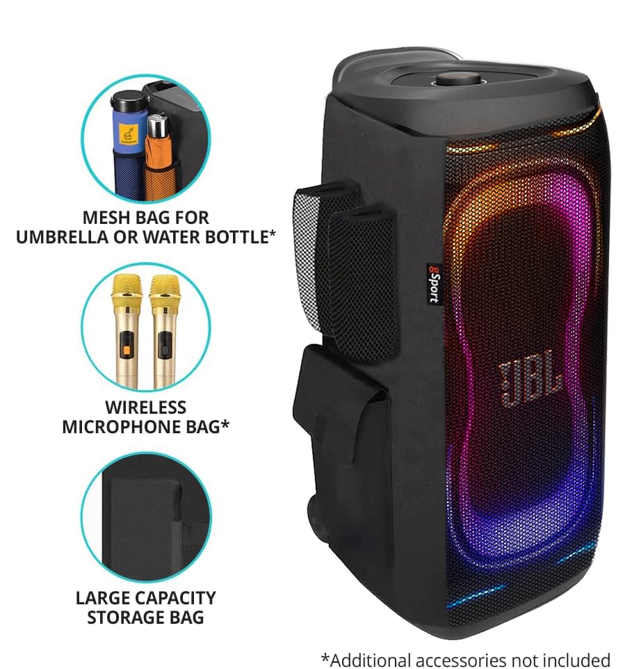 Image of JBL PartyBox 330 Portable Party Speaker Bundle with gSport Cargo Sleeve (Black)