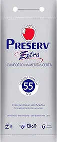 Preservativo Extra Lubrificado com Óleo de Silcone com 6 Unidades, Preserv