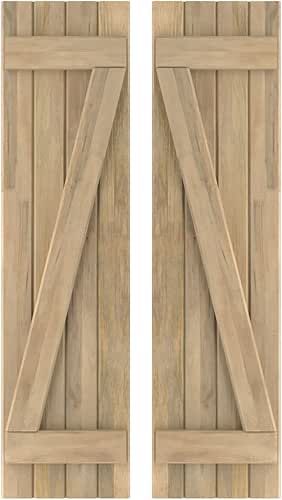 14"W x 46"H Americraft Four Board (2 Batten) Exterior Real