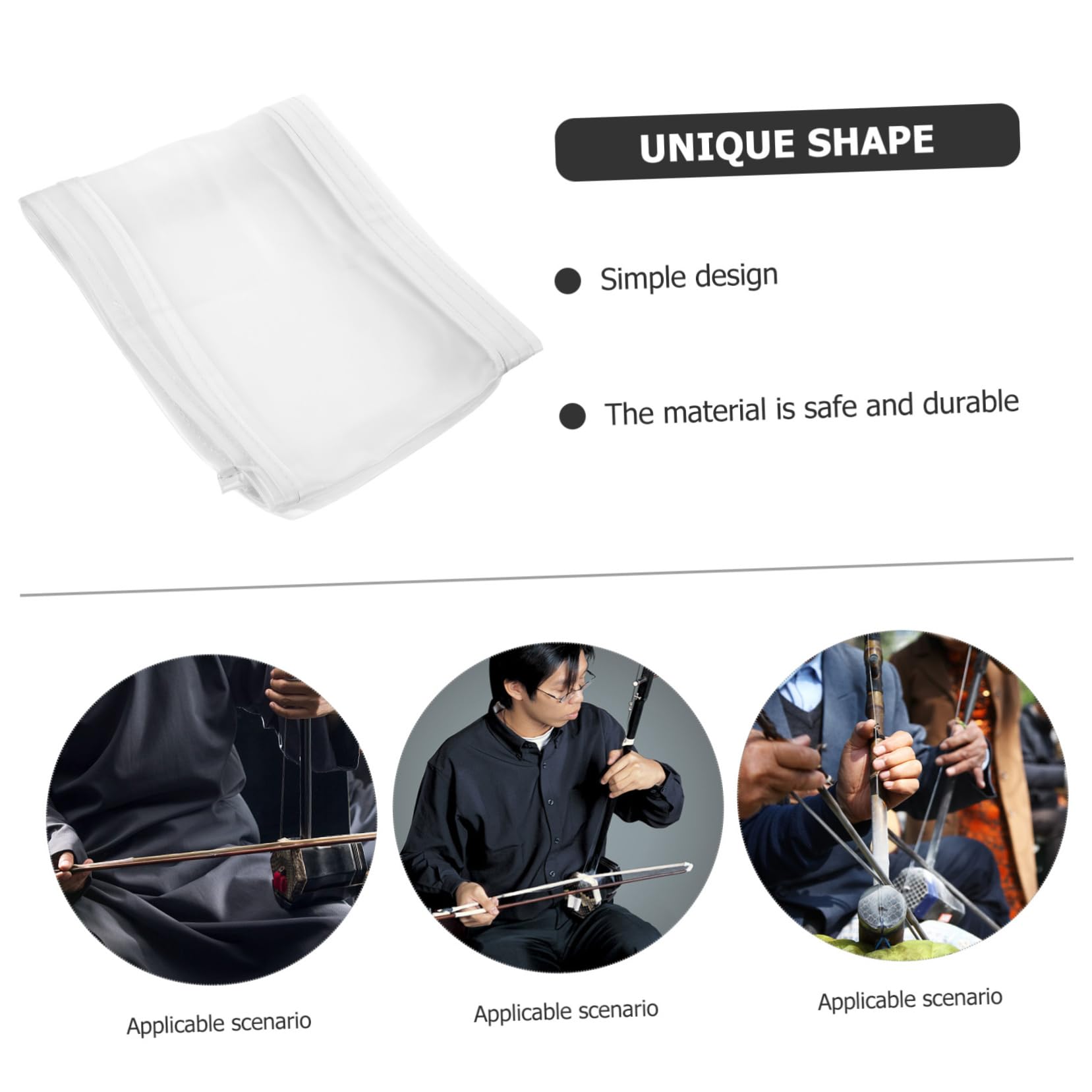HANABASS Erhu Carrying Case Clear Portable Erhu Bag with Double Handles for Comfortable Transport Design for Musicians and Music Storage