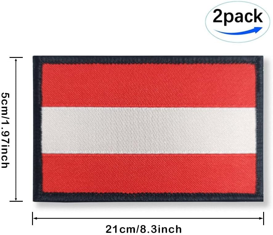 Miniatura 4 de Overdecor Parches militares tácticos con la bandera austriaca de Austria, cierre de velcro, paquete de 2