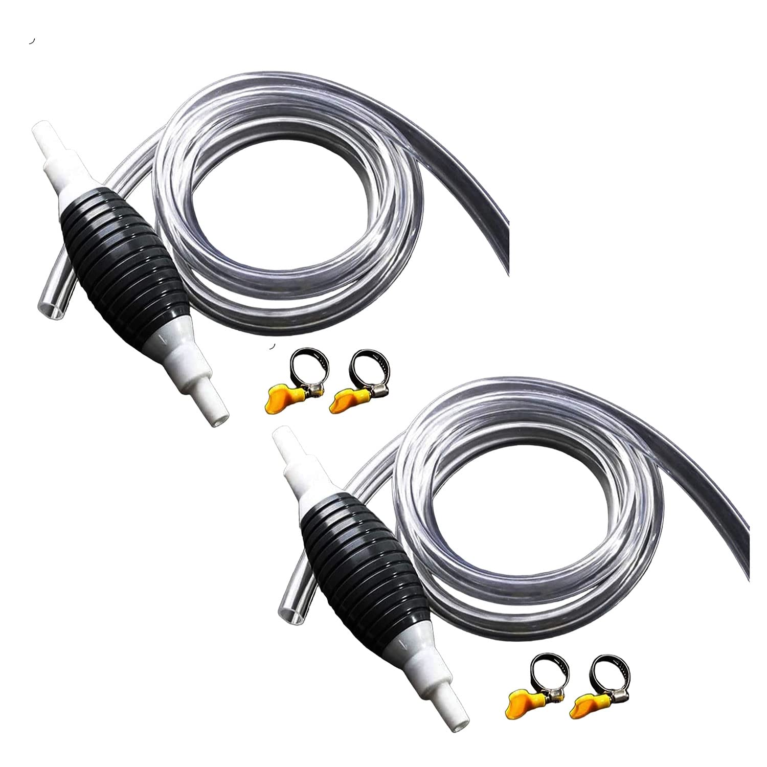 ZURU BUNCH® Liquid Transfer Pump Leak-Proof Fuel Oil Water Petrol Liquid Transfer Pump for Gas Diesel Aquarium and Pool Manual Hand Pump Suction Pump Pipe Pack of 2 (Color May Vary)