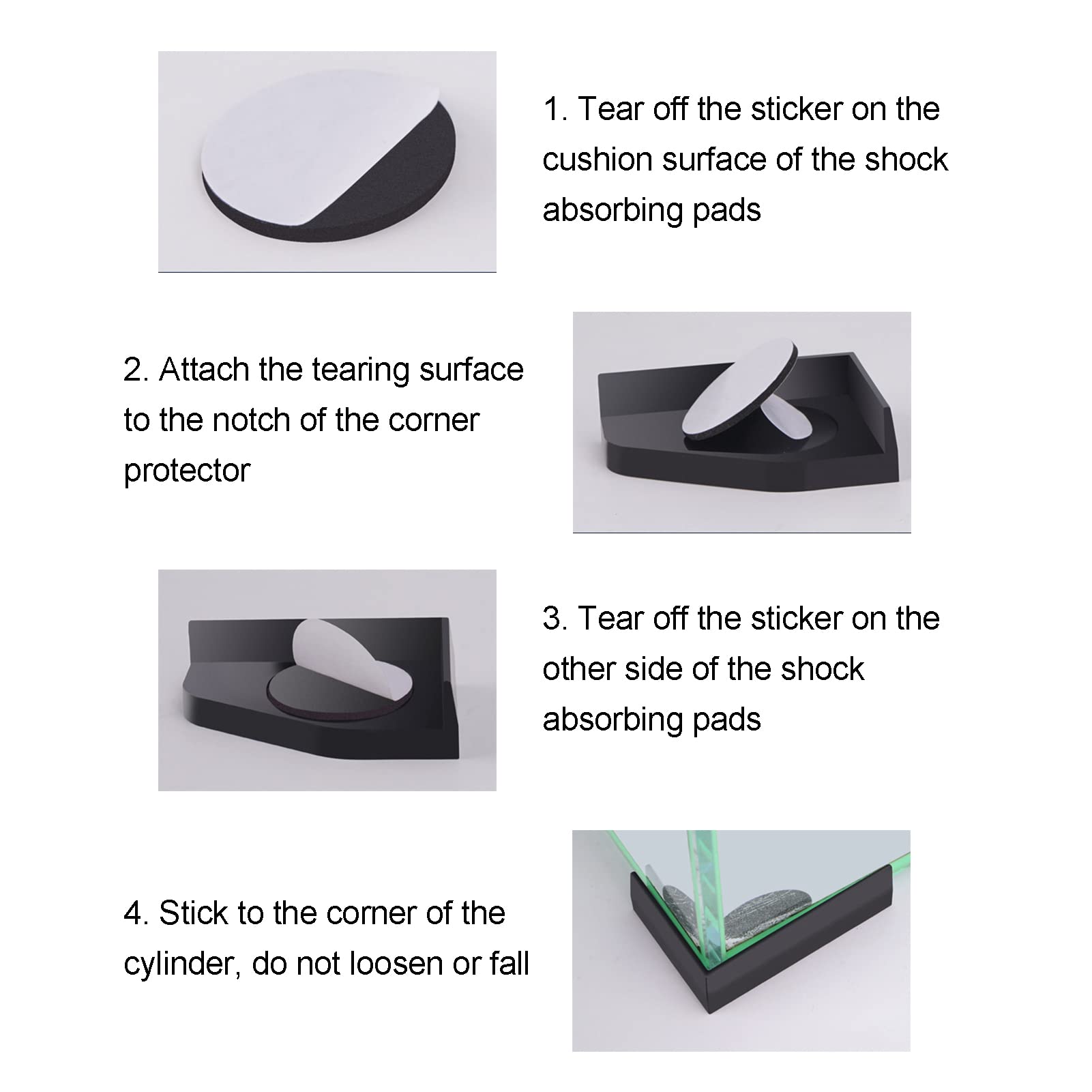 4 Protezioni Angolari Per Acquario | In Plastica Antiscivolo | Con Cuscinetti Smorzanti | Facili Da Installare - Foto 5