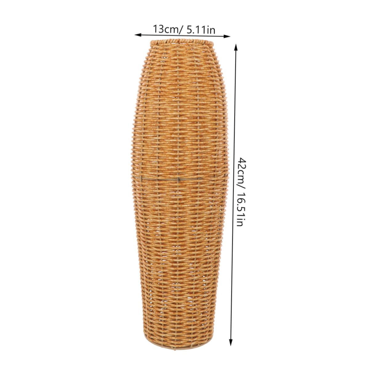 Abaodam Jarrones Altos para Suelo de Imitación Ratán en Plástico Marrón, Juego de 2 Unidades, Diseño Elegante y Rústico para Flores Artificiales y Secas en Salones y Dormitorios