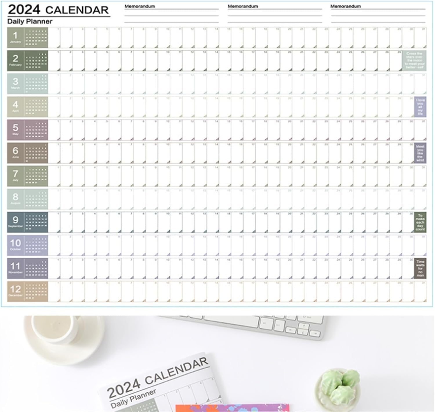 Calendario, calendario da parete, calendario 2024 calendario da parete 2024 calendario mensile 12 mesi annuale planner annuale 2024 calendario da parete calendario da ufficio (dimensioni: 2 pezzi)