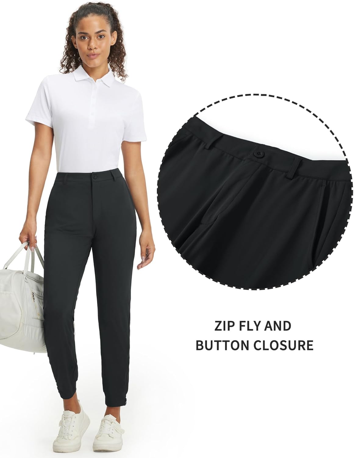 M MAELREG Women's Golf Pants with 4 Pockets Running Track Pants Lightweight Quick Dry Sweatpants Ankle Zip Womens Joggers - Image 5